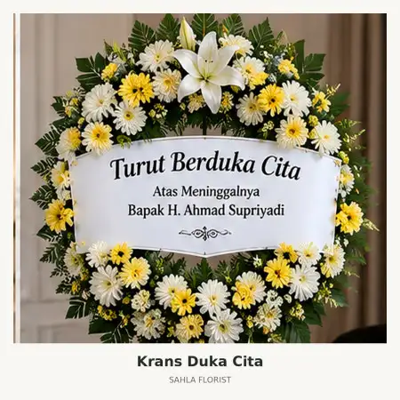 Krans Bunga Duka Casablanca